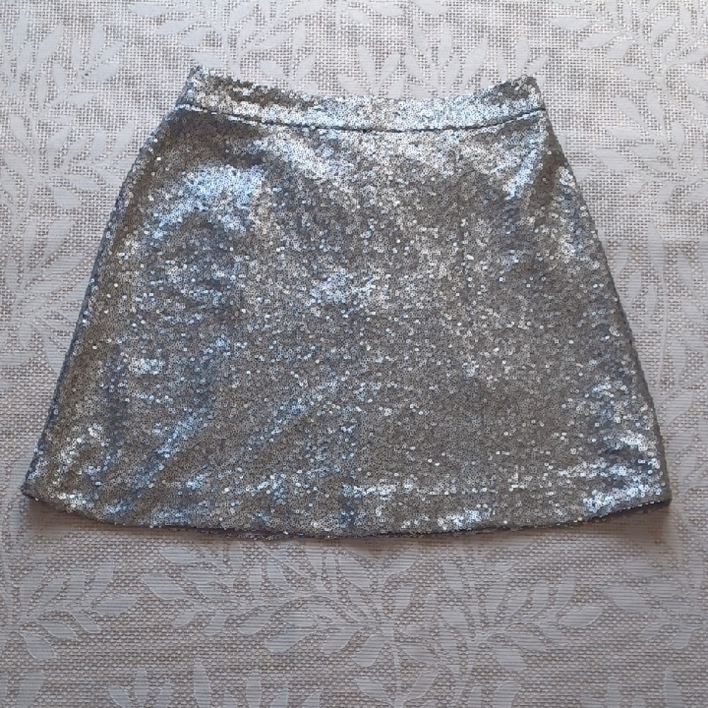 Decree Shimmering Silver Mini Skirt